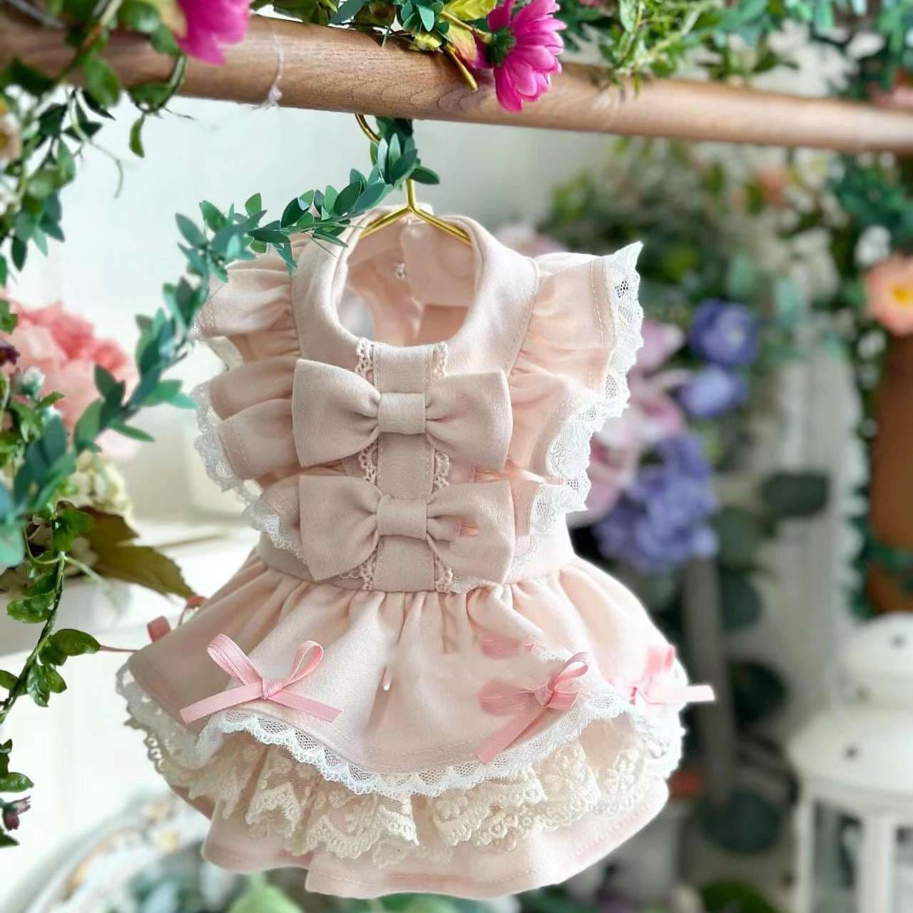 Spring and summer style thin butterfly princess dress women's dress dog clothes small dog puppy pet comfortable clothes