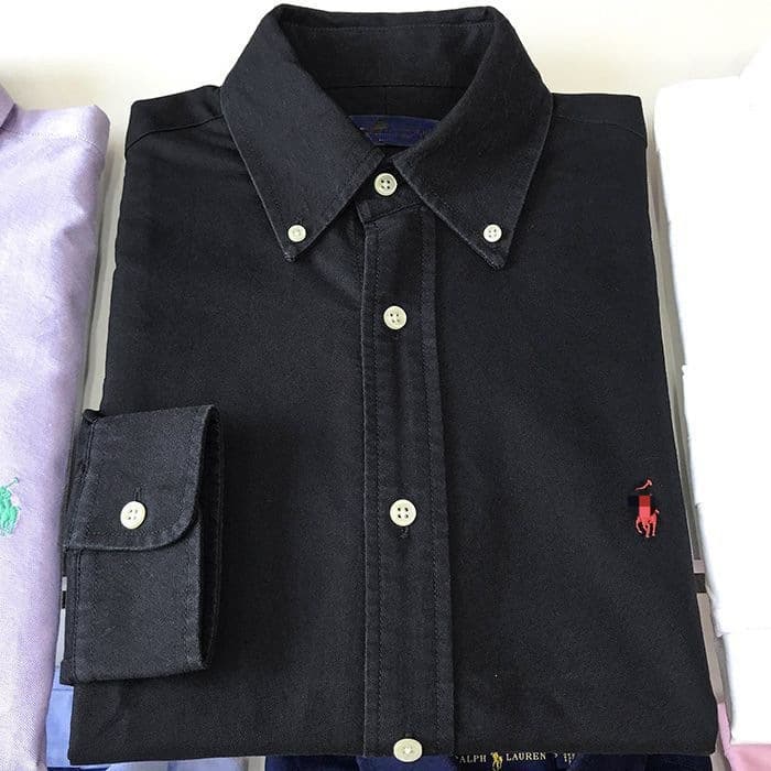 Cross-border RL Ralph Pony Logo Embroidered Pure Cotton Shirt Classic Men's Long Sleeve Versatile Business Casual Shirt