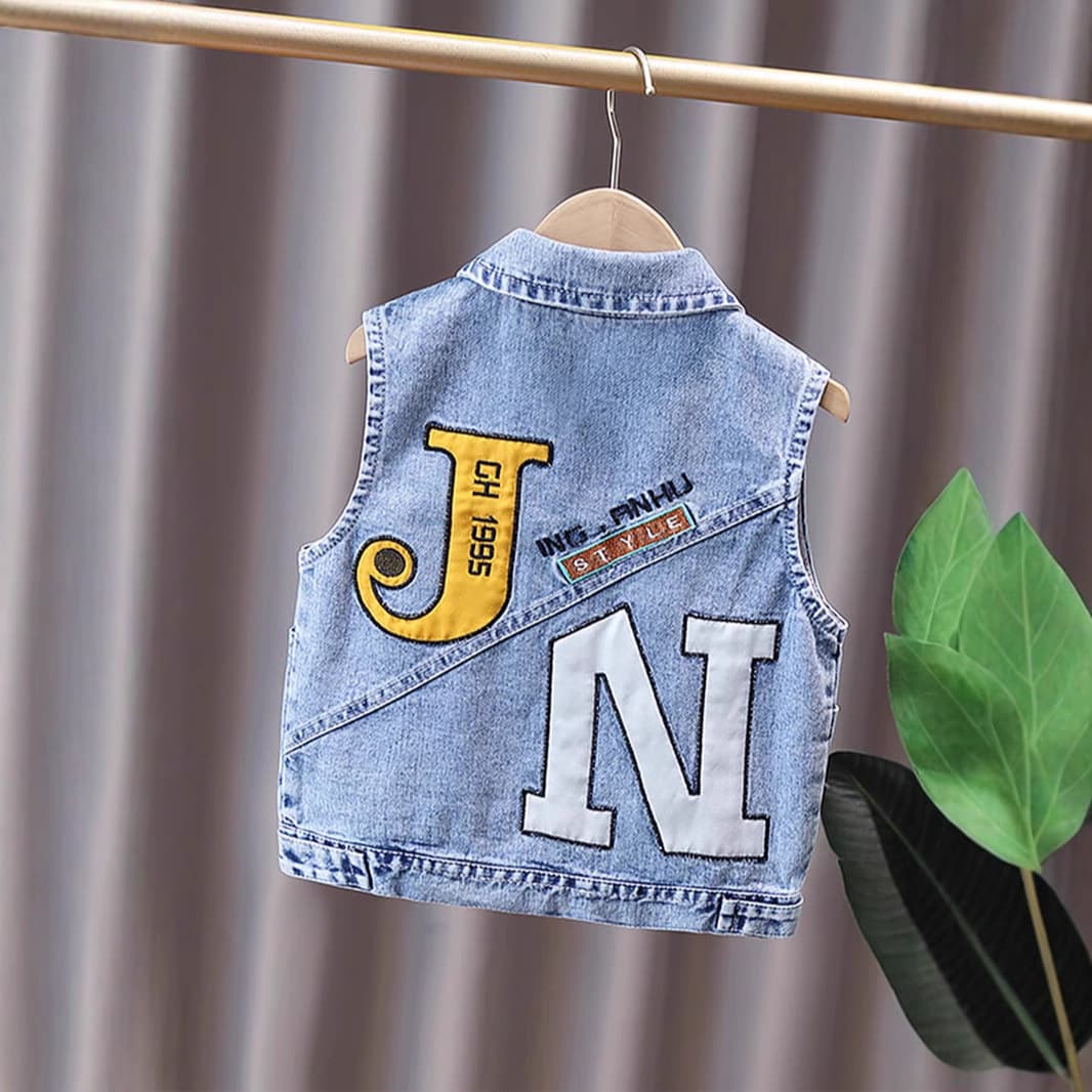 Boys Autumn Denim Vest for Toddlers Kids Spring Fall Outerwear 2 3 4 5 6 7 Years Korean Style Casual