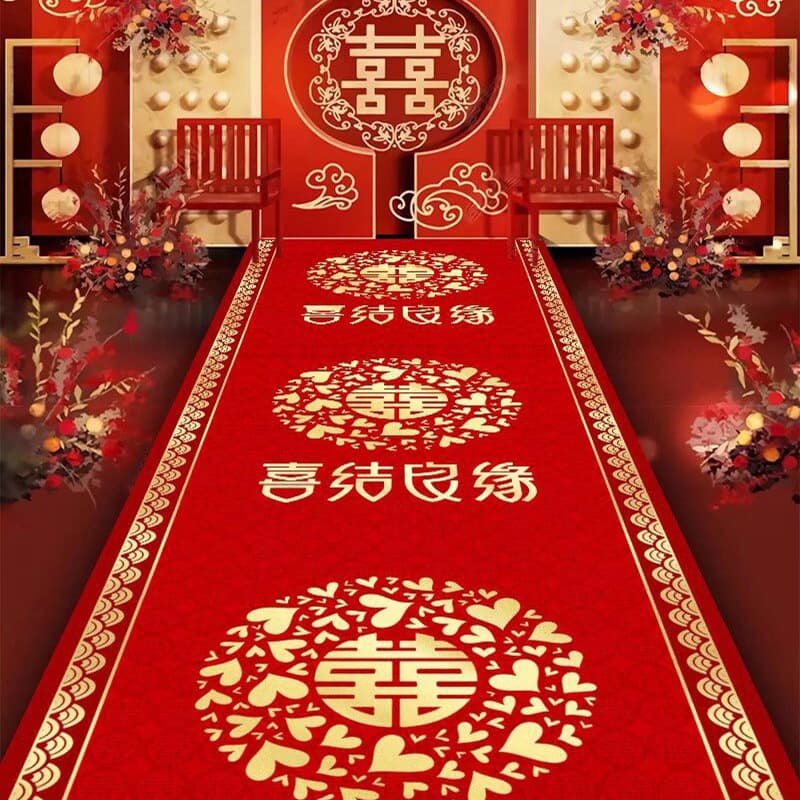 Wedding Carpet Wholesale Rolled Material Corridor Long Carpet Wedding Ceremony Red Carpet Full Shop 3D Printing Floor Mat