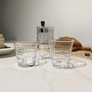 Gaonuo Glass Cup Classic Cup Tempered Glass Cup Stackable Water Cup Beverage Cup Tempered Glass Cup