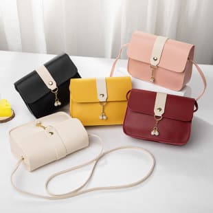 2024 Women's Everyday Versatile Small Bag Spring Summer Color Block Square Bag Pearl Charm Phone Bag Crossbody