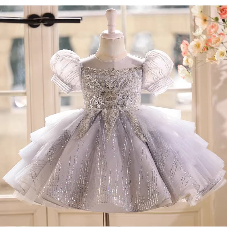 New Elegant Children's Dress Flower Girl Wedding Birthday Princess Dress Kindergarten Chorus Performance Tutu Skirt