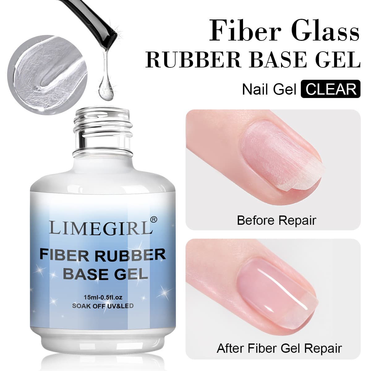 Fiber Rubber Base Gel Nail Strengthening Broken Nail Repair