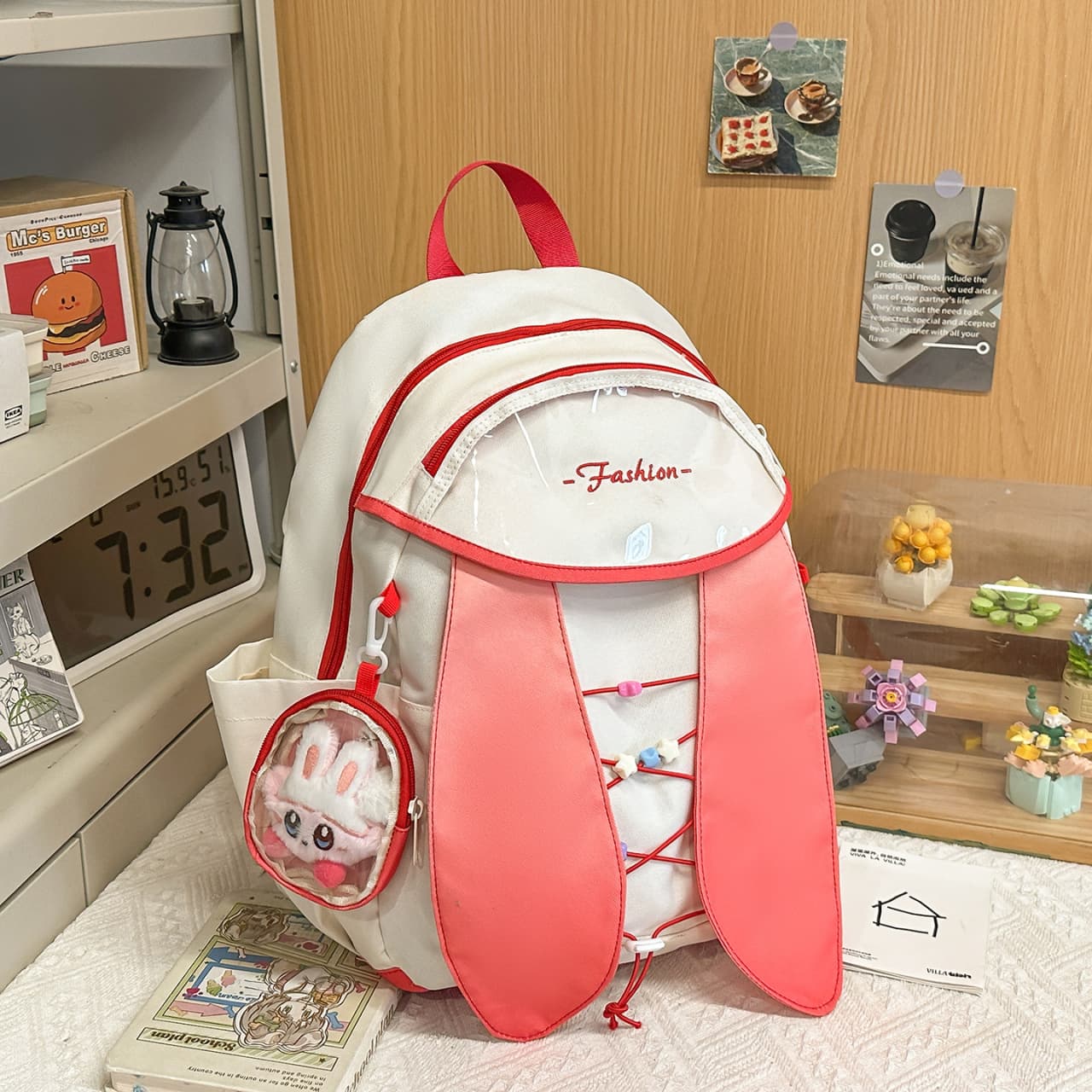 Korean-style Cute Elementary School Backpack for Girls, Large Capacity, Contrast Color, Ins-style Campus Cartoon Backpack New Arrival