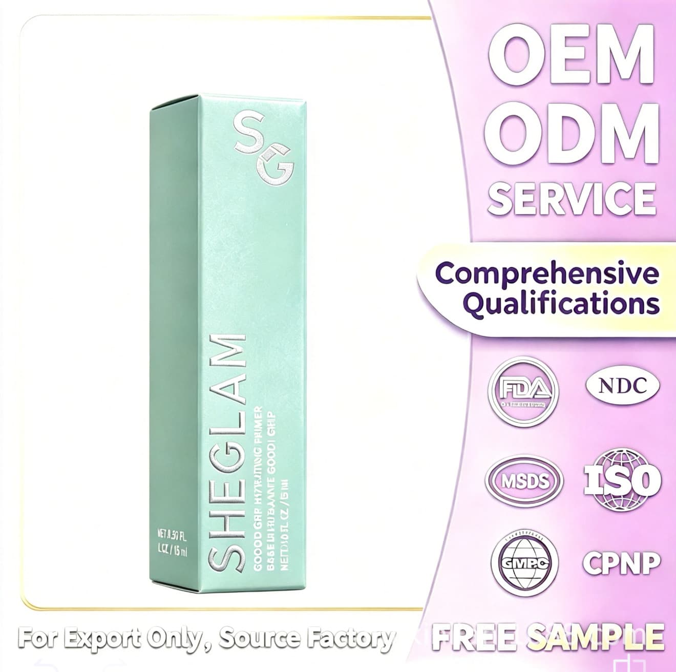 Cross-border Custom Hydrating Pre-makeup Face Cream SHEGLAM Authentic Silicone-free Non-pilling Gentle Non-irritating