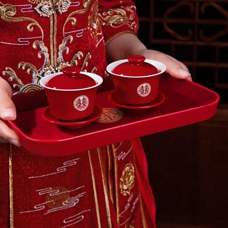Wedding must-have modified toast tea cup, wedding bowl, toast tea cup set, gift-giving, modified wedding cup, dowry tea set, pair of bowls