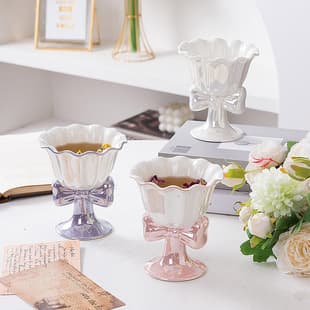 Ceramic Cup Ice Cream Dessert Butterfly Dream Design Cup Gift High-Heel High-Face-Value Cup for Women Niche