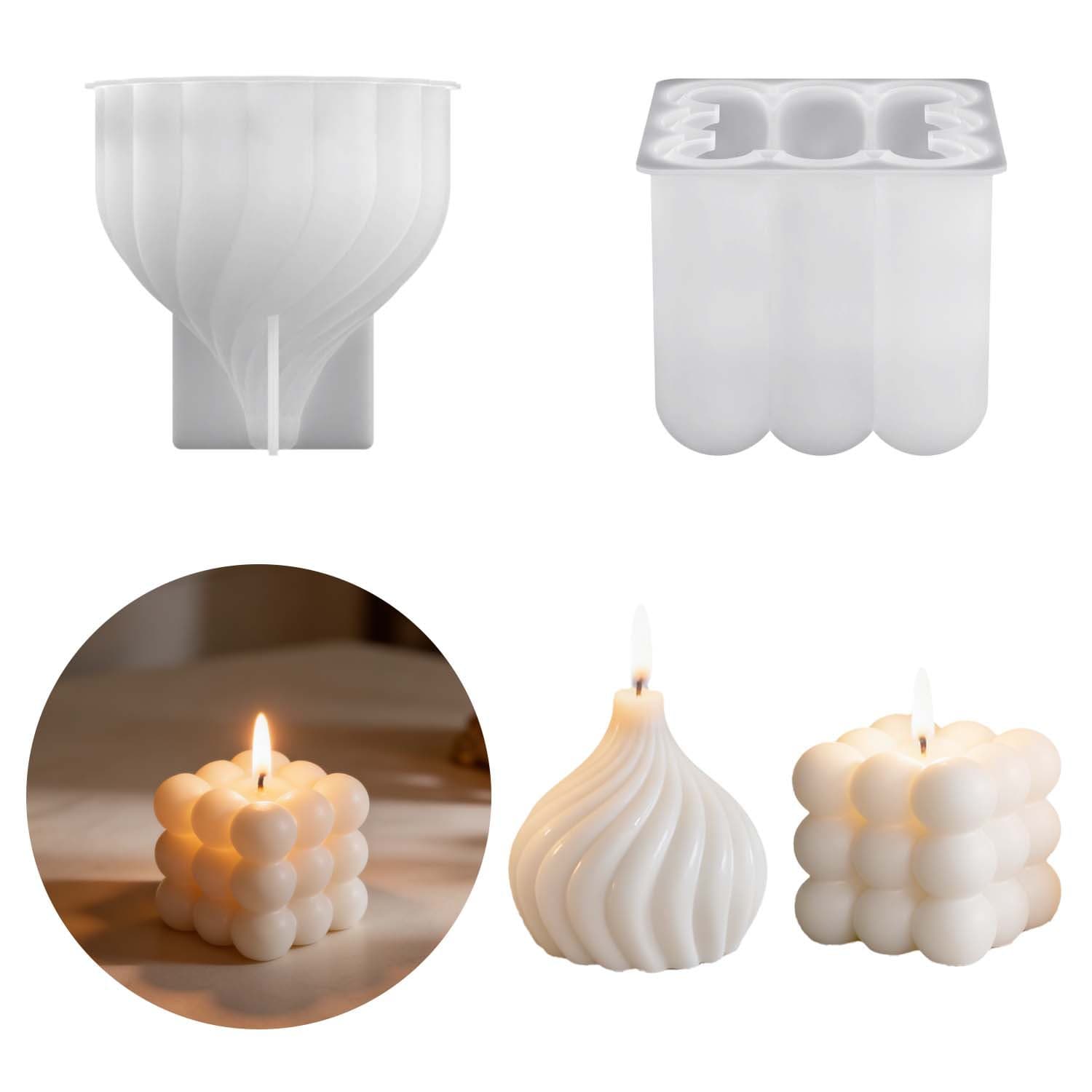 Zhongcheng diy glue rotating candle mold square geometric three-dimensional aromatherapy plaster candle silicone mold