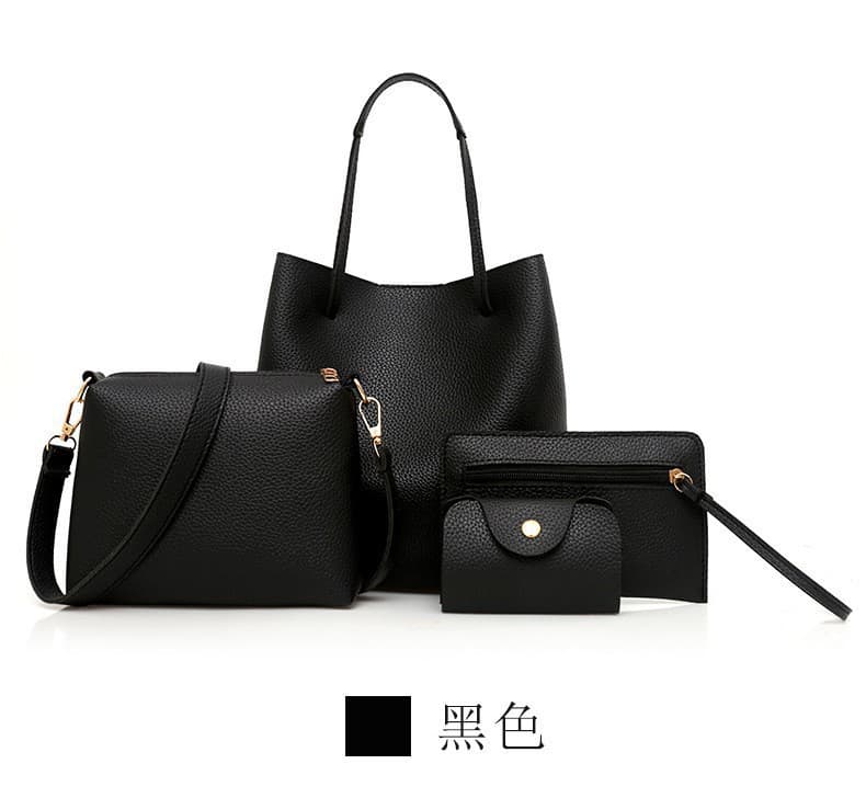 Single-Shoulder Bag Trendy Bag Fashion New Style Color Matching Mother-Child Bag Set European and American Style Mother-Child Bag 4-Piece Set Women's Bag Minimalist