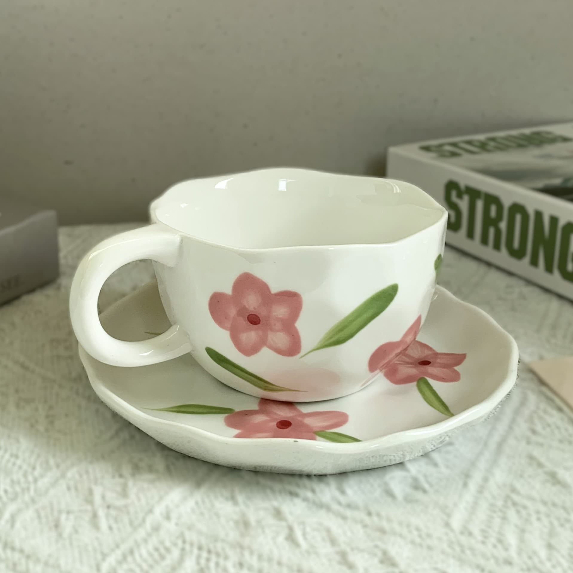 Export Hot-Selling Ceramic Mug, Cute Ceramic Mug Water Cup Milk Cup Coffee Breakfast Cup Dessert Cup, High-Temperature Resistant
