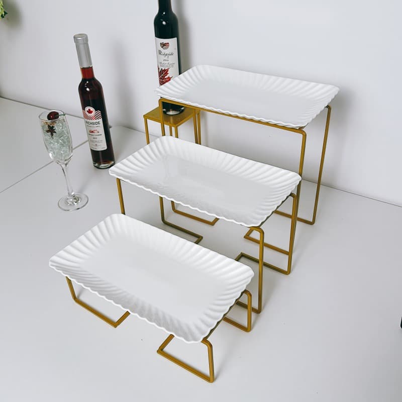 European double-layer three-layer hotel buffet snack rack bread cake tray cold dish deli hotel display table