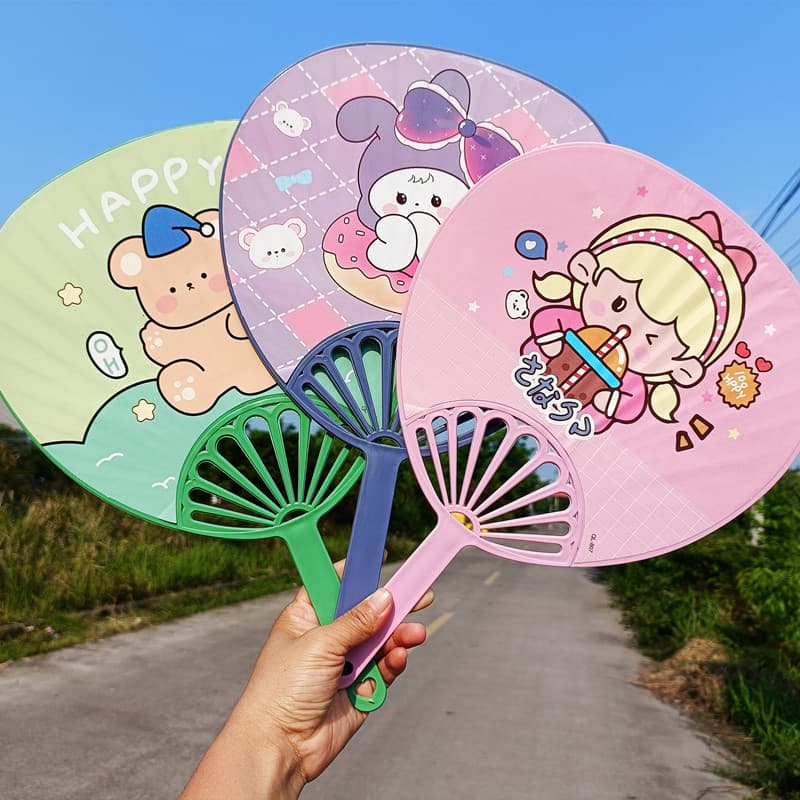 Children's Large Cartoon Fan, Plastic Fan, Student Handheld Fan, Portable Summer Cooling Fan, Summer Essential