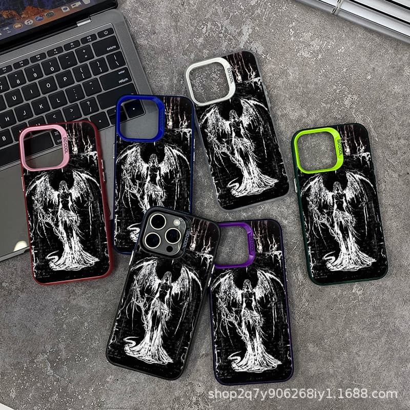 Angels Compatible Apple 15 Color Silver iPhone 14 Pro Creative 13/11 Pro Max Frosted 16 Protective Case XSM