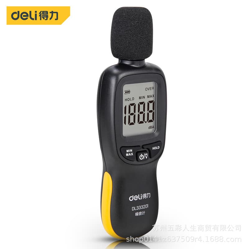 Deli Tools DL333201 Digital Noise Meter, High-Precision Noise Detector, Industrial Sound Decibel Meter