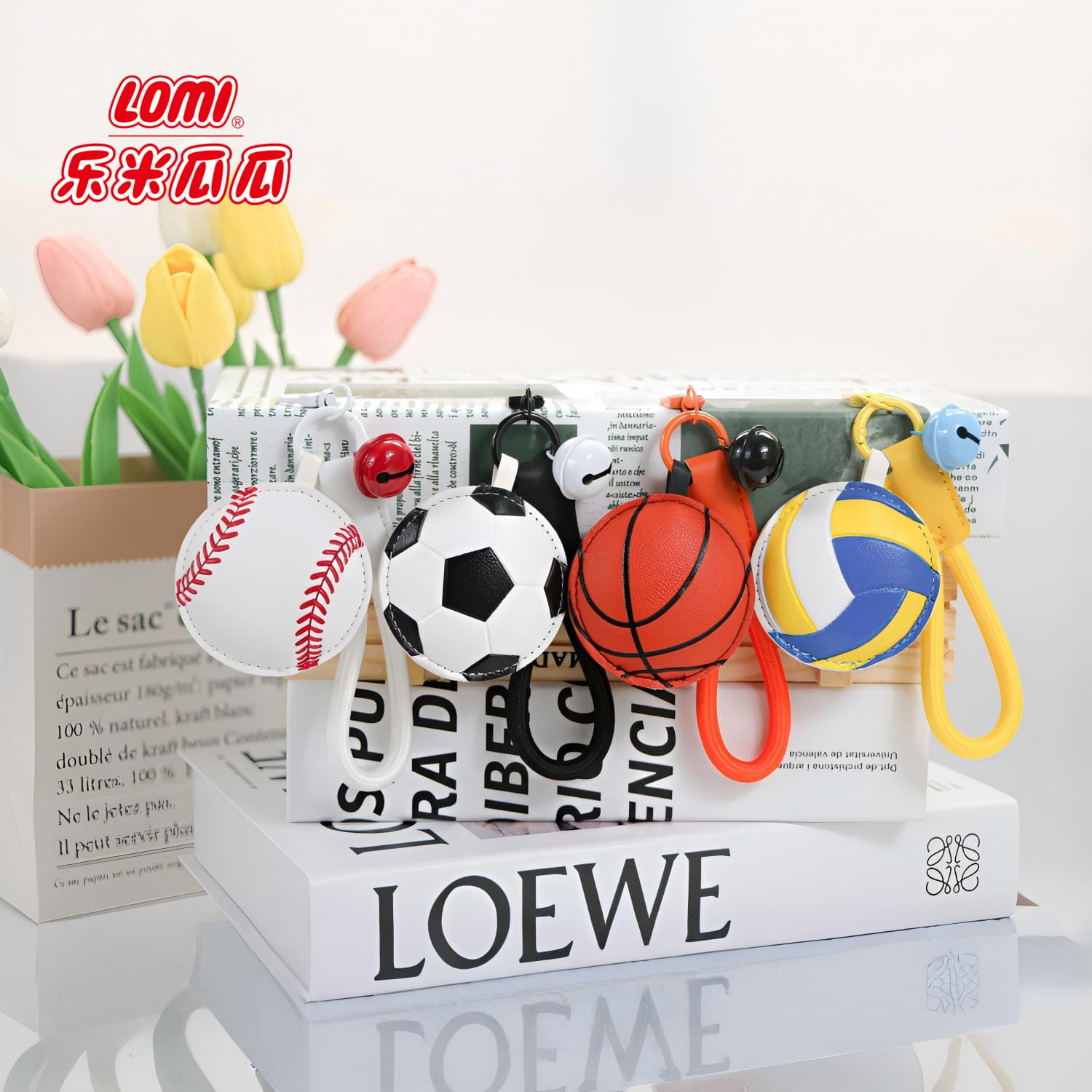 PU leather filled cotton basketball football volleyball trendy bag pendant diy jewelry accessories mobile phone chain hanging key
