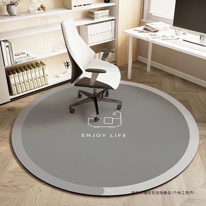 Soft Diatomite Round Swivel Chair Floor Mat for Bedroom, Computer Chair Carpet, Office Study Chair, Rolling Chair Foot Mat