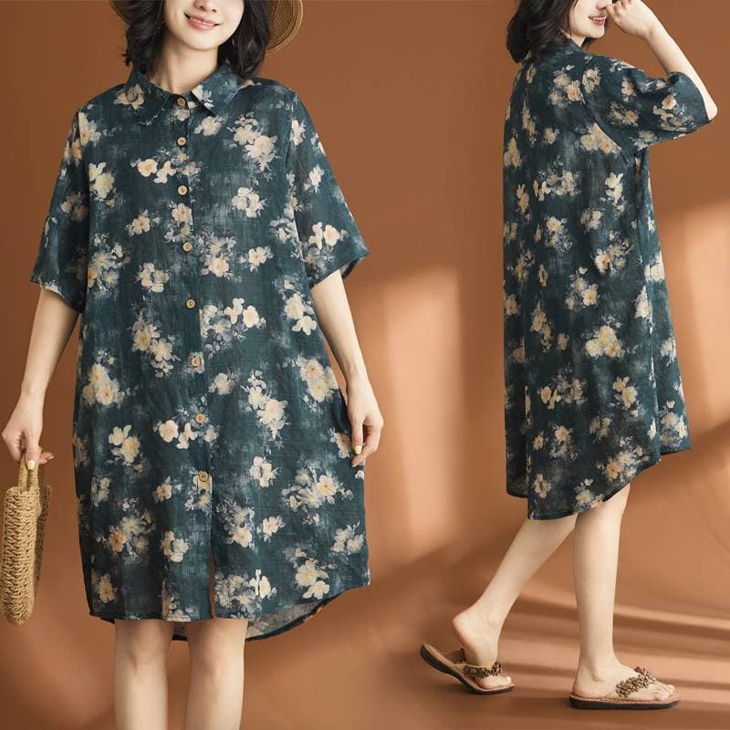 Actual Photo, Real Price 2026 Plus Size Women's Linen Retro Artistic Irregular Ruffle Hem Blouse