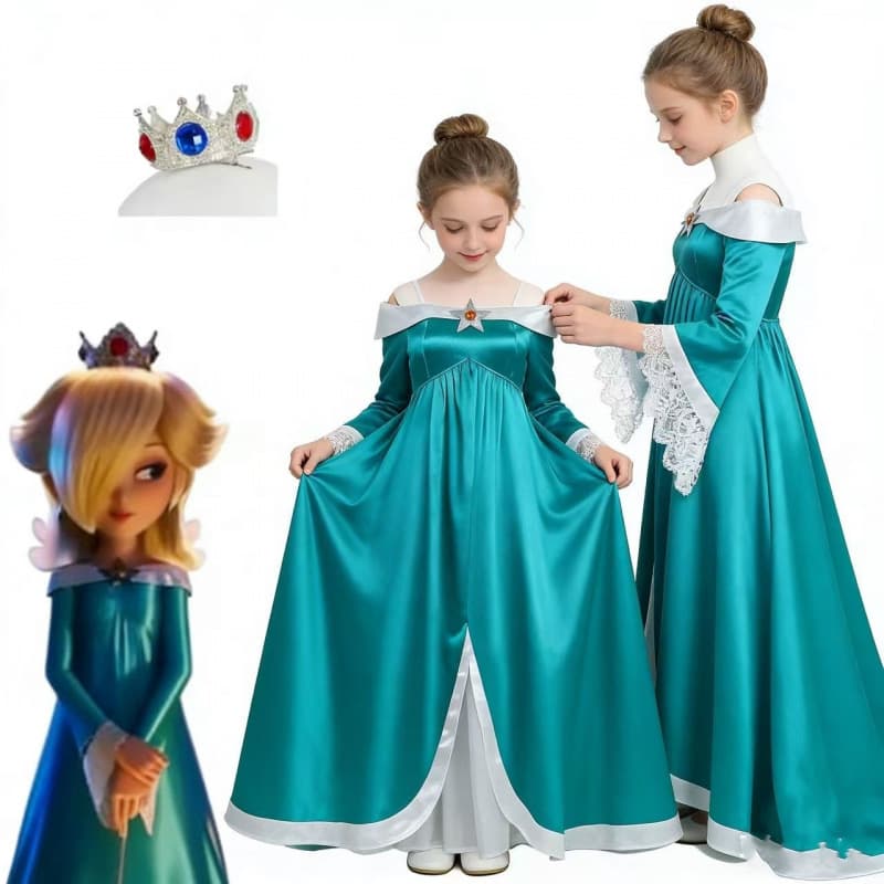2026 New Cross-Border EU/US Super Mario Galaxy Princess Rosalina Dress Cosplay Costume