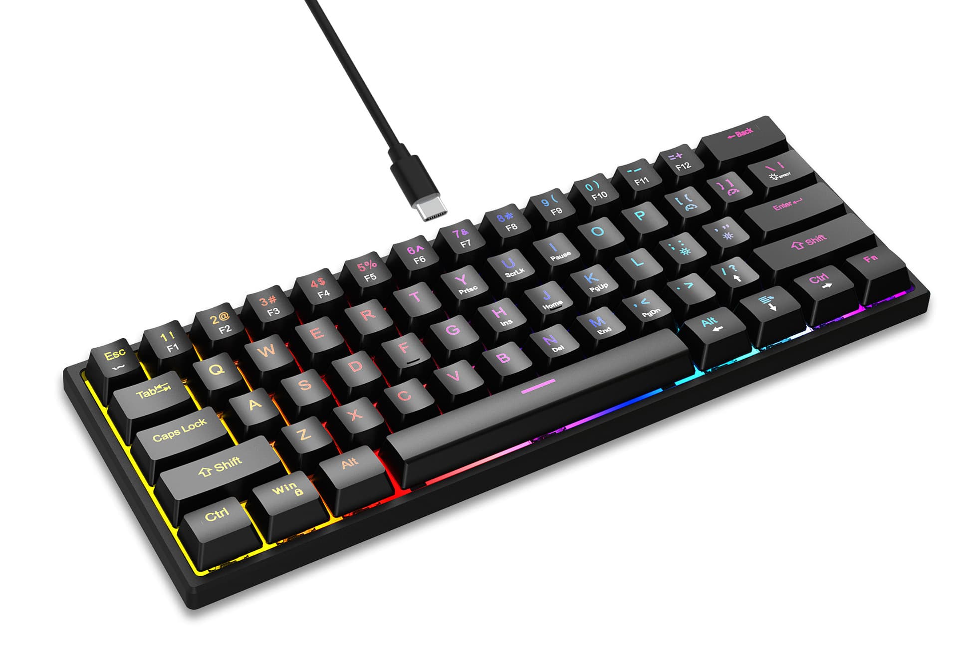 Custom Mechanical Keyboard with Blue Switches, Hot-Swappable, Full Key Anti-Ghosting, True Mechanical, Double-Shot Dye-Sublimation Keycaps