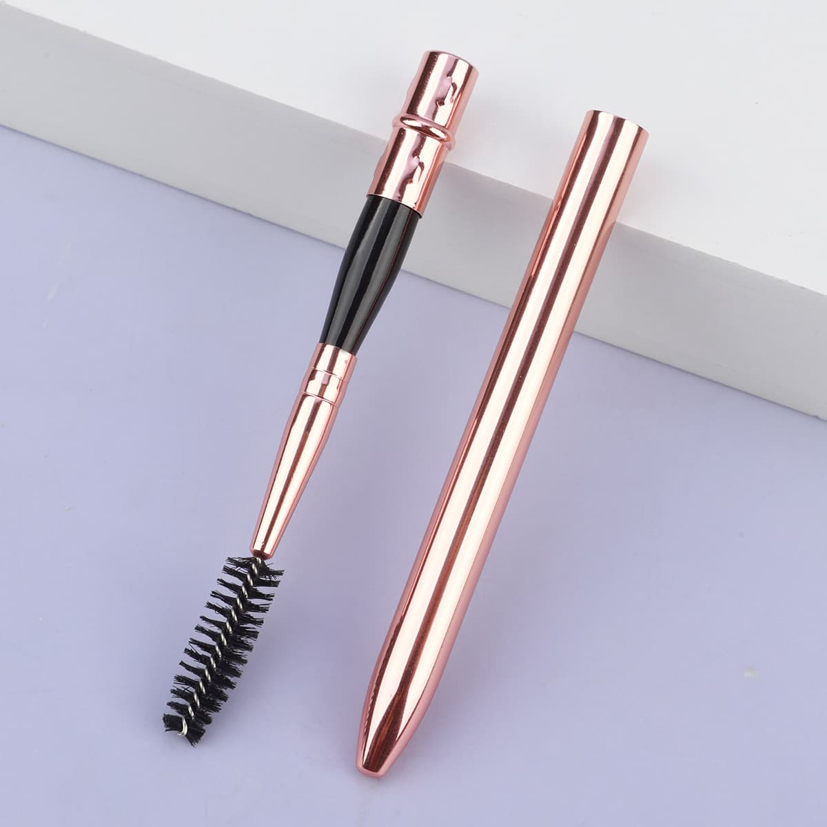 New single golden double-headed spiral eyebrow brush mascara brush makeup brush eye portable wholesale beauty tool