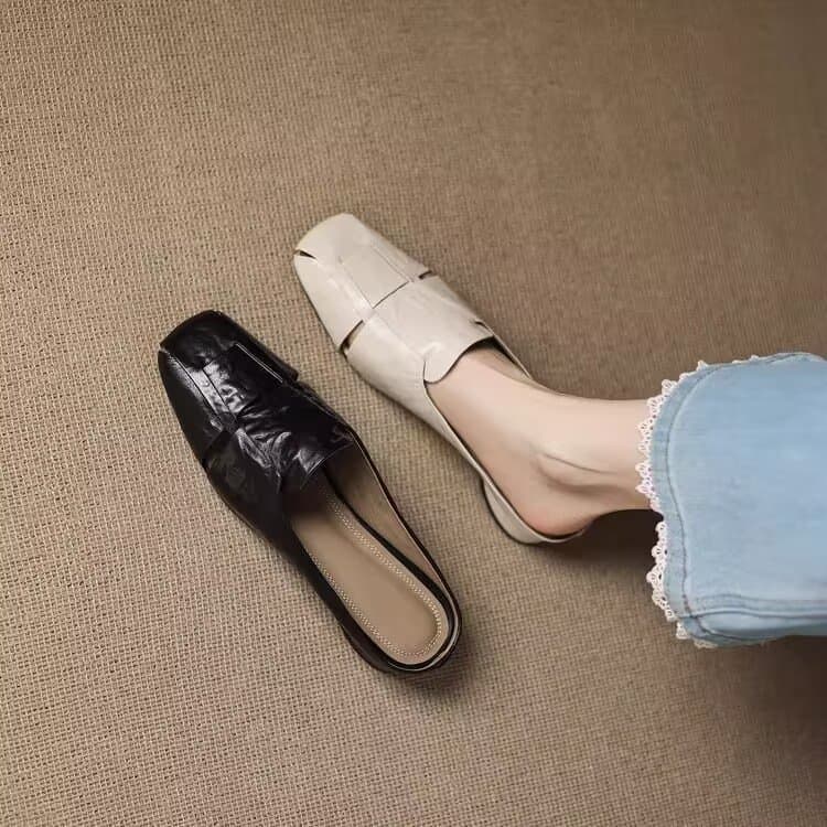 Vintage Roman Style Flat Open-Toe Slippers for Women 2026 Spring Summer New Comfortable Fashion Slippers