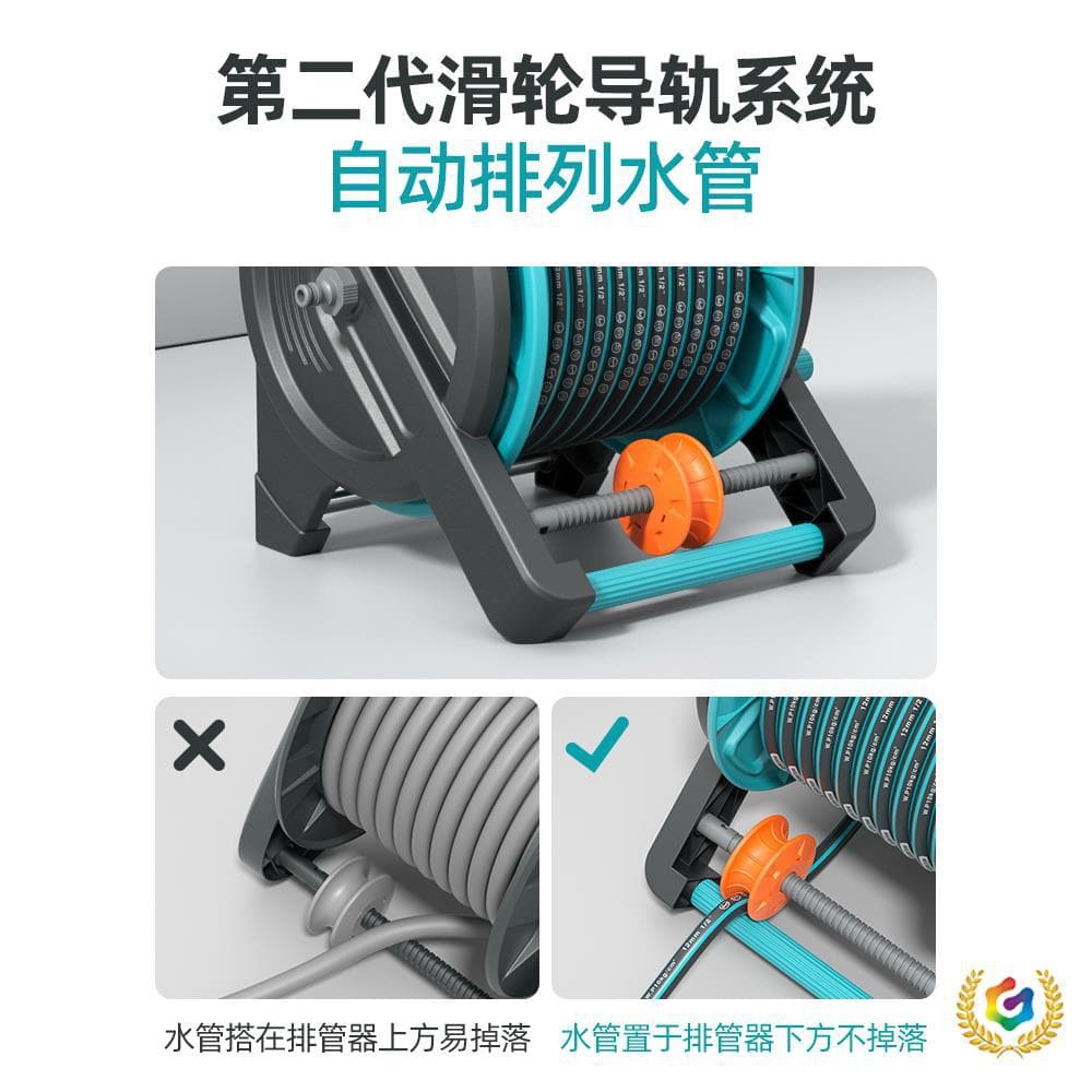 ✅ Water Hose for Flower Watering and Car Washing, Connects to Faucet, Household High-Pressure Anti-freeze Skin Hose 4/6-inch with Automatic Retractable Reel