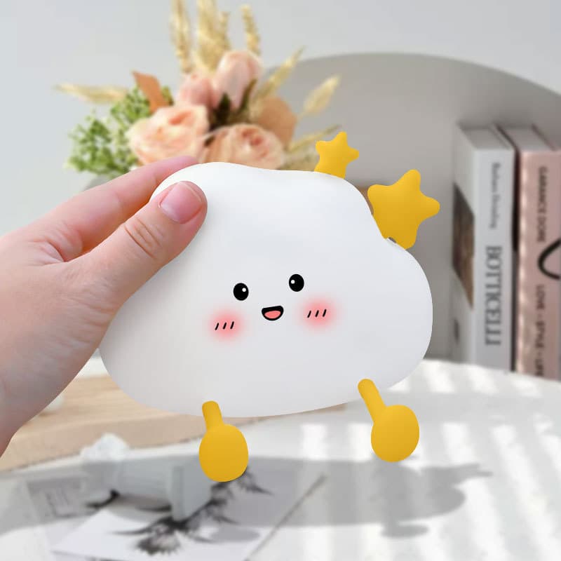 Silicone Cloud Night Light New Chinese Style Warm Light Tap Sensor Lamp High-End Night Light Cross-border Stock Direct Shipping