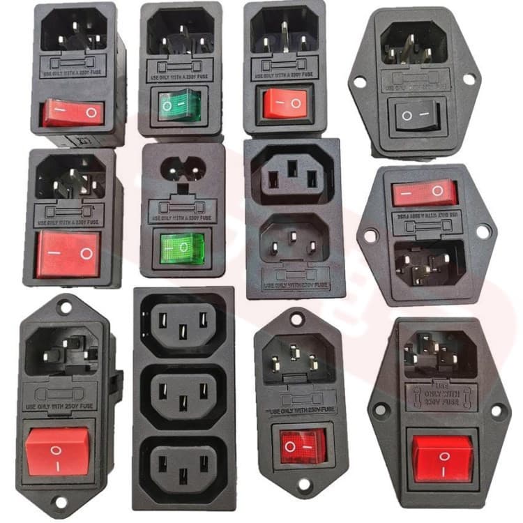 AC Socket AC-14-F16 Integrated 3-in-1 Power Inlet 10A 250V