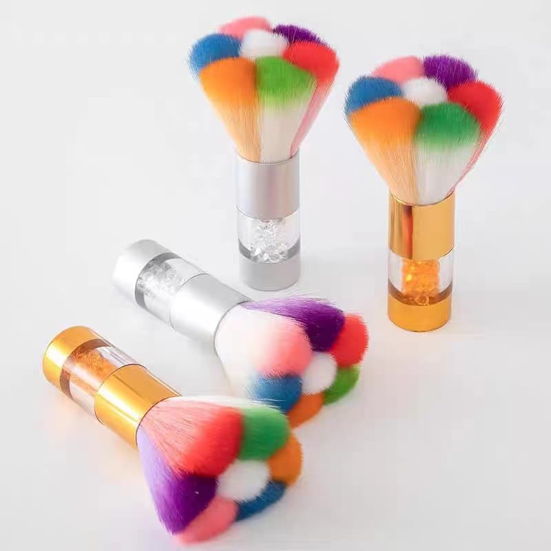 Manicure tools nail cleaning brush dust brush with diamond colorful brush makeup brush cleaning brush rainbow brush beauty