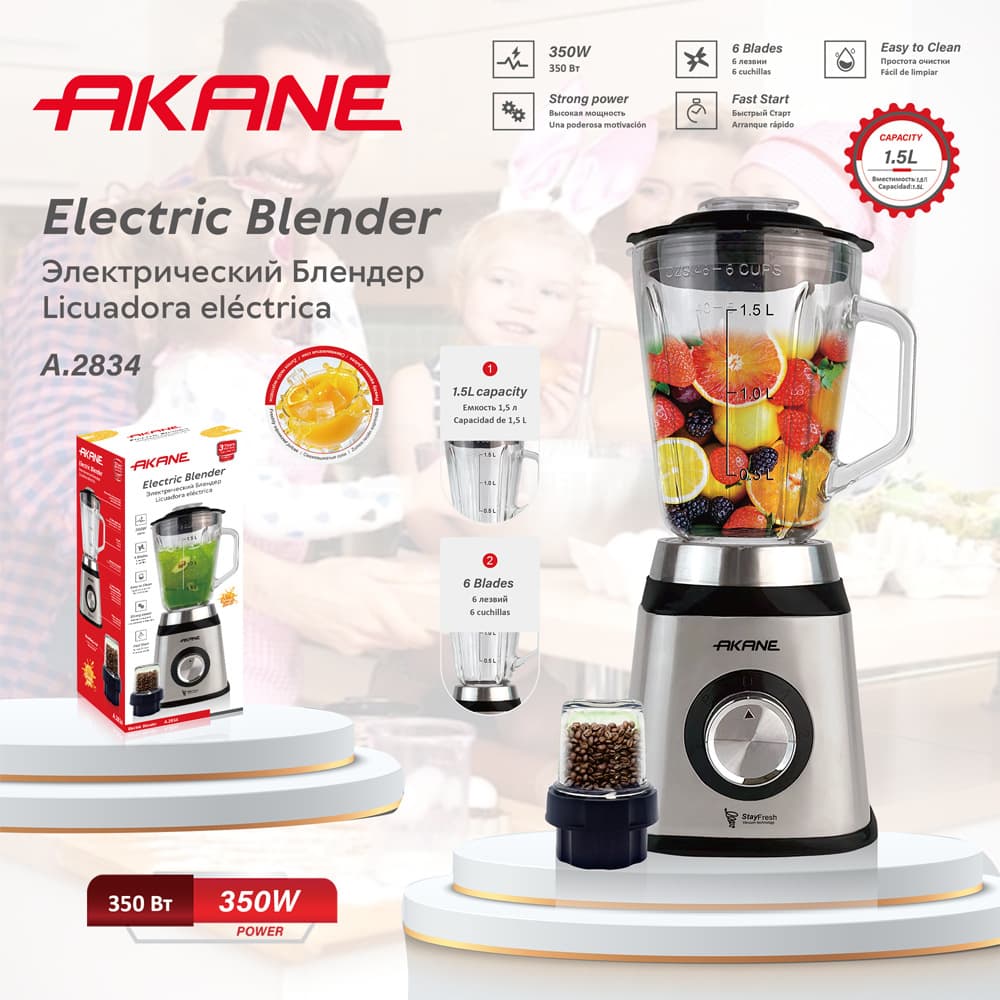 European standard 1.5L juicer, household multifunctional food processor, food supplement machine, wall breaker, Table Blender