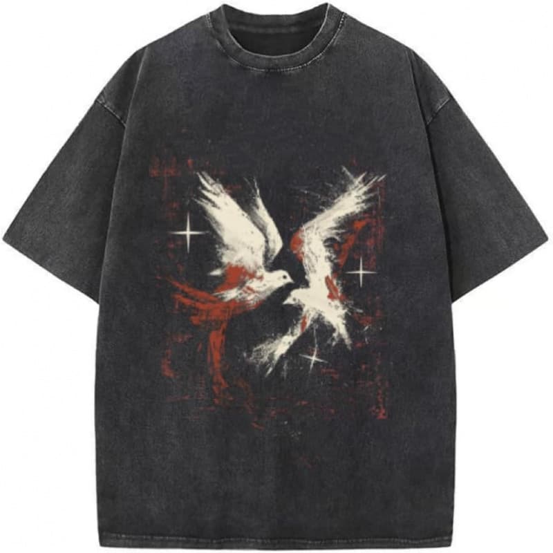 Washed 230g pure cotton Y2K Tops Summer Casual Tee Streetwear Harajuku T