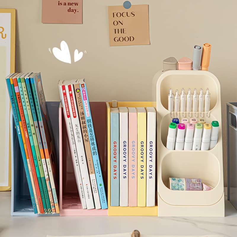Retractable book stand bookshelf table book holder library stand desktop partition storage baffle book display rack