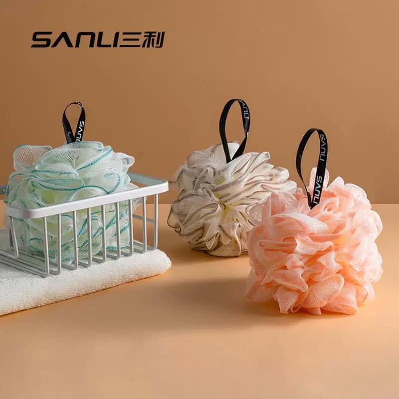 Sanli towel bath ball colorful bath puff, back scrubber, bath flower, shower supplies spot wholesale