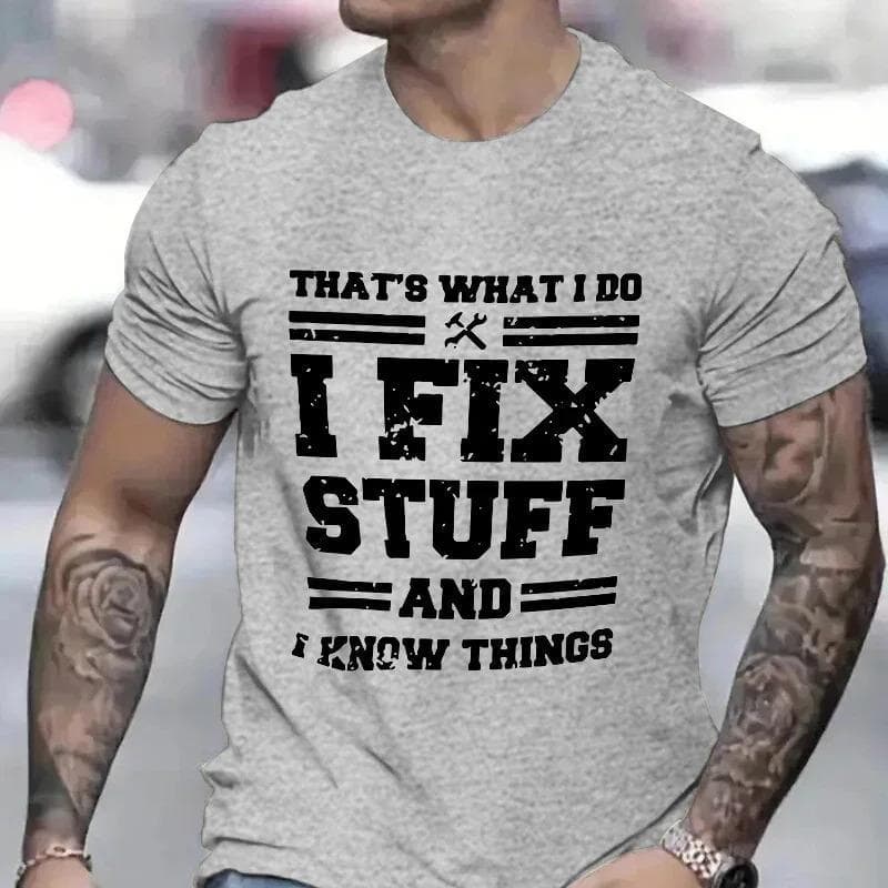 【Cross-border EU Size】Funny Mechanic I Fix Stuff and Know Things Shirt