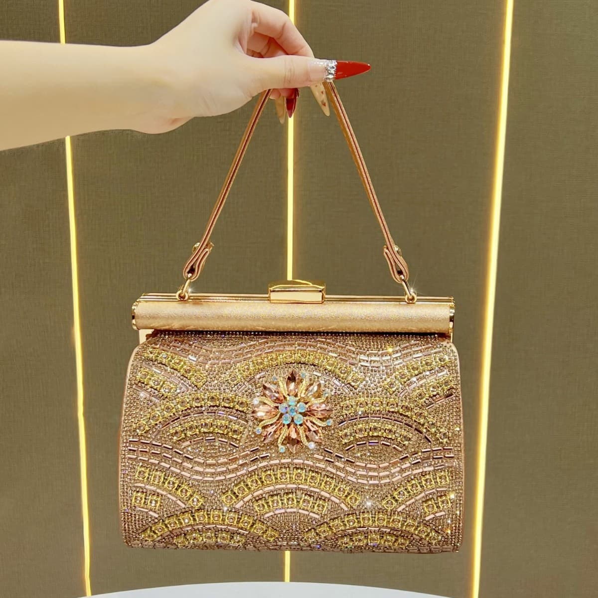 Cross-border Evening Bag Sparkling Rhinestone Handbag Shoulder Crossbody Bag High-end Socialite Evening Clutch