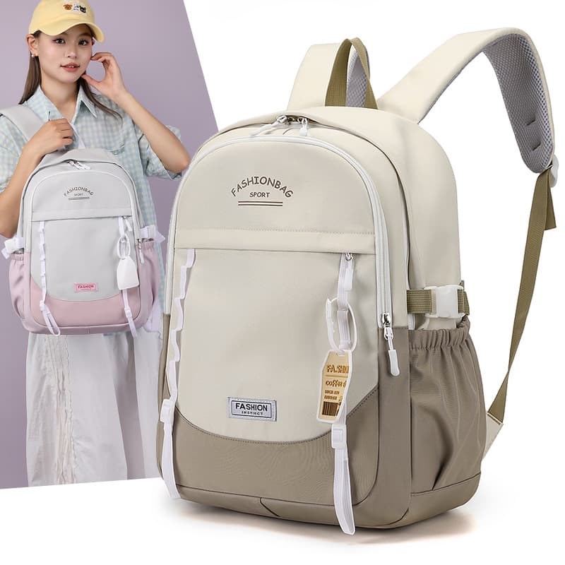 Wholesale school bags junior high school girls ins college high school versatile contrast color backpack niche design college student backpack