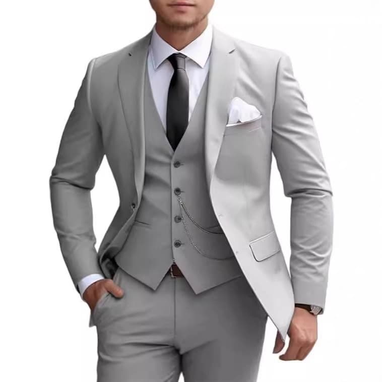 Amazon Cross-Border Men's Host Three-Piece Suit Slim Fit Business Suit Banquet Elegant Attire