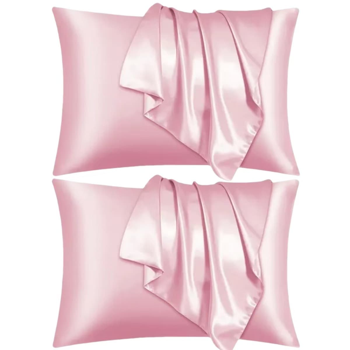 Cross-border imitation silk pillowcase solid color satin pillowcase ice silk texture soft and skin-friendly home bedding set
