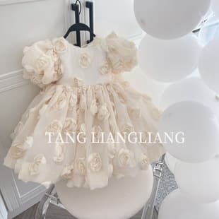 Children's Gown Princess Dress 2026 New Style Rose Birthday Gown Host Performance Dress Light Luxury Niche