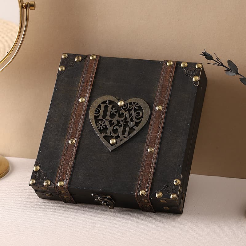 Retro Square High-end Jewelry Box, Film and Photography Prop Box, Document Storage Box, Wholesale Gift Packaging Box