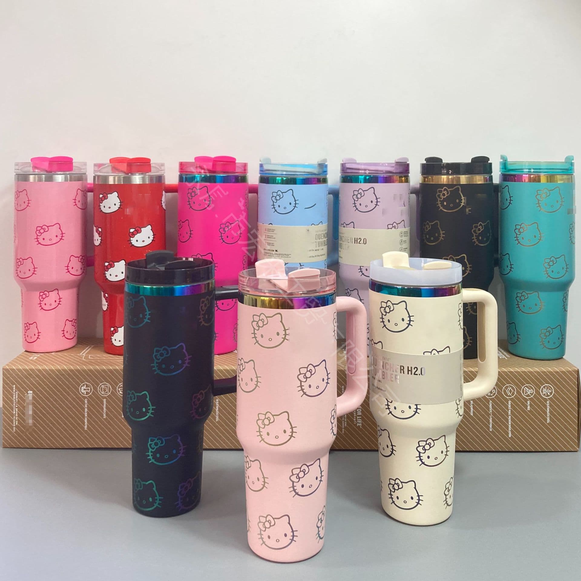 Cross-border Hot-Selling 40oz Stainless Steel Insulated Hot and Cold Double-Layer Tumbler Outdoor Portable Handle Car Cup