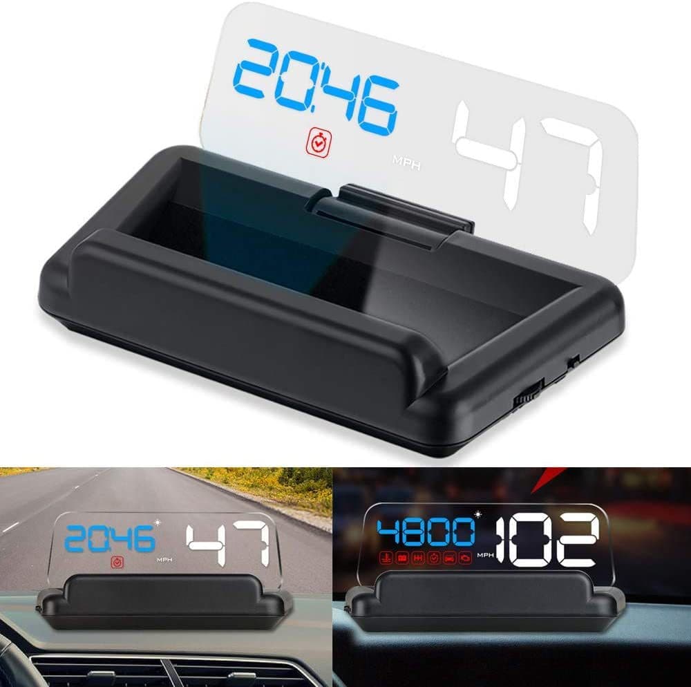Car 5-inch head-up display OBD2 system projection HUD head-up display blue, white and red cross-border best-selling C500