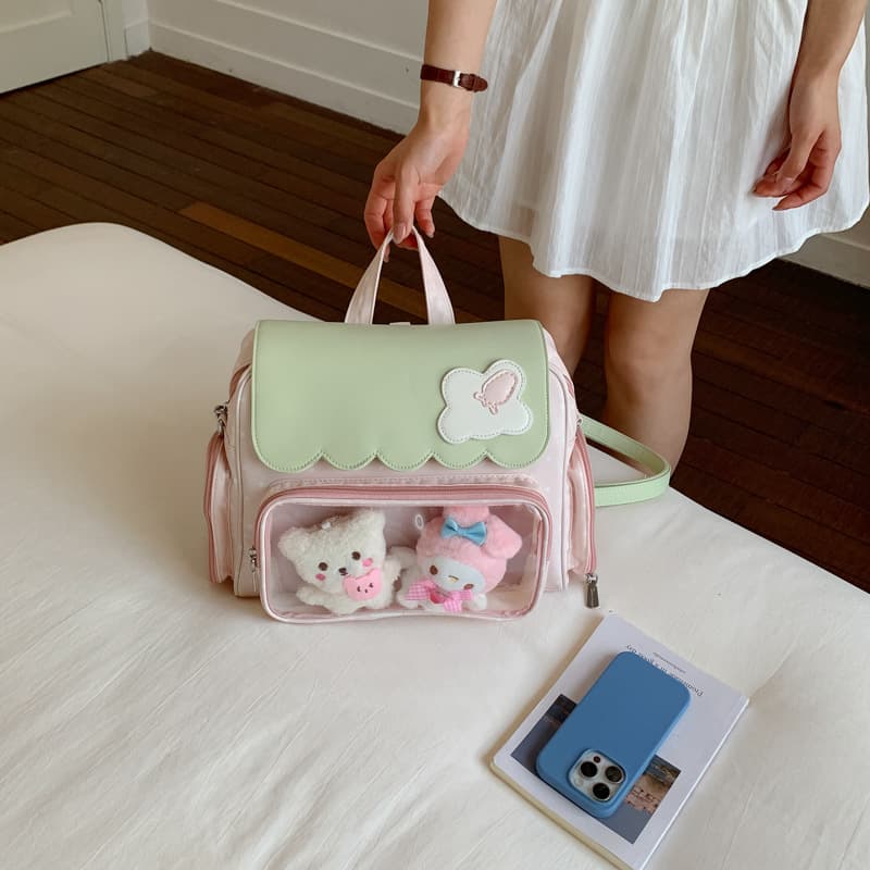 Cute pain bag large capacity backpack tutoring handbag junior high school students commuting to class backpack women