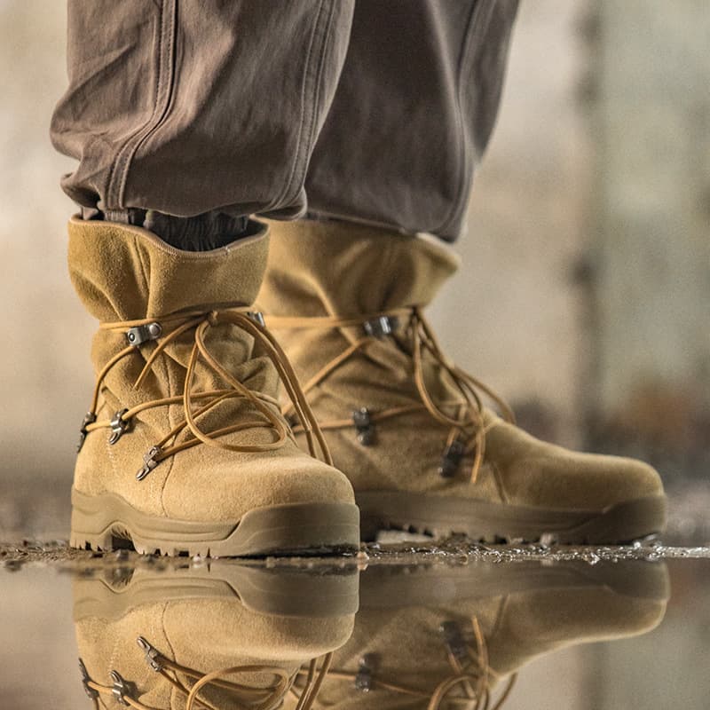 Work Boots Men's Shoes Autumn New American Retro Casual High-Top Desert Boots Brown Outdoor High-Top Hiking Boots