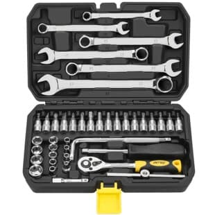 42-Piece Small Drive Auto Repair Tool Set Combination Wrench Bits Sockets Hardware Multi-Function Toolbox