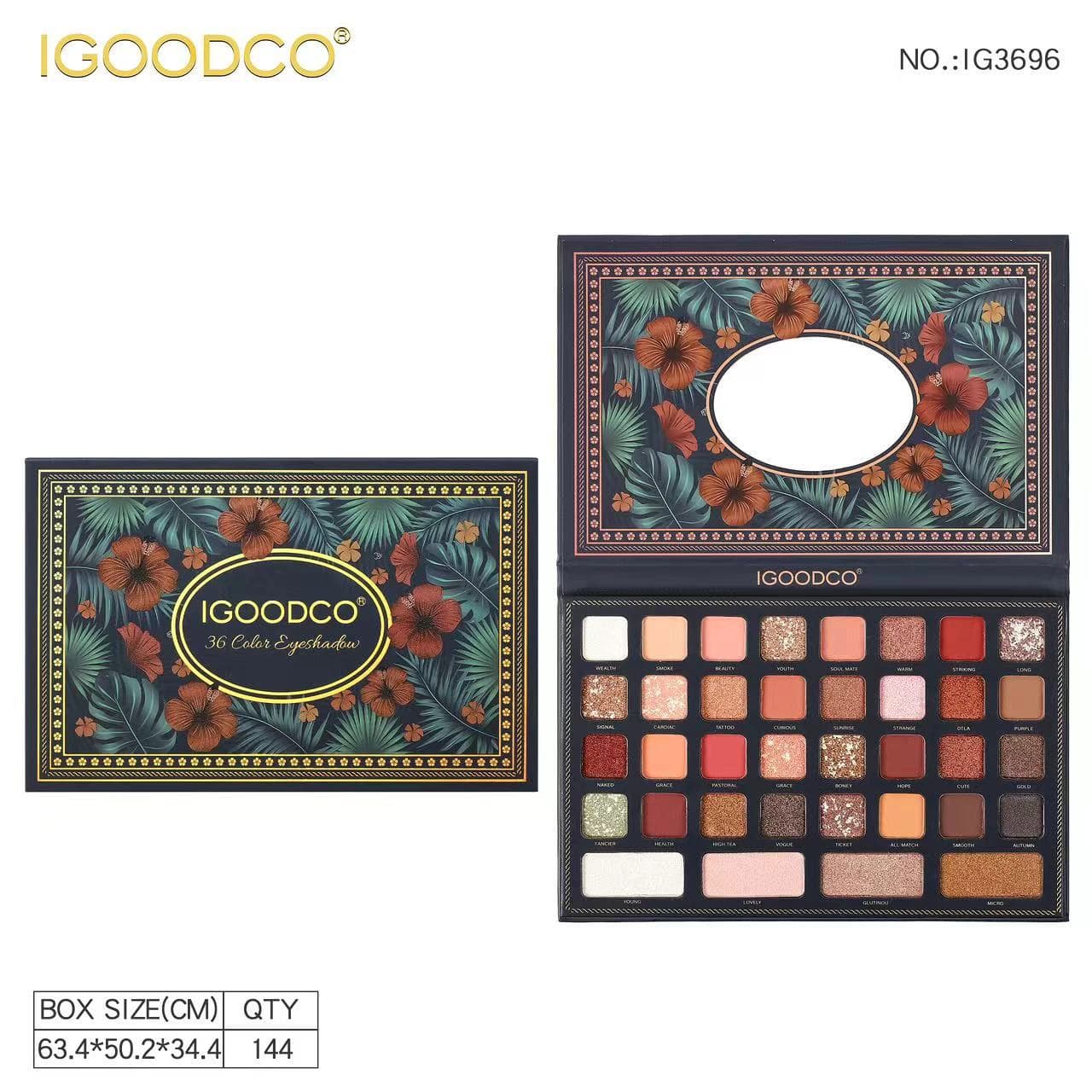 [IGOODCO] Factory Direct 13064664661 - 36-Color Eyeshadow Palette Cosmetics Makeup Vibrant Matte