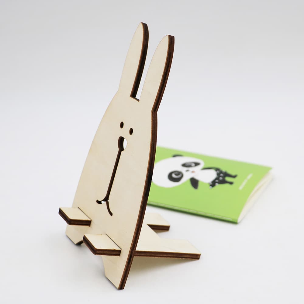 Adorable Cartoon Rabbit Wooden Phone Stand, Pony Wooden Phone Holder