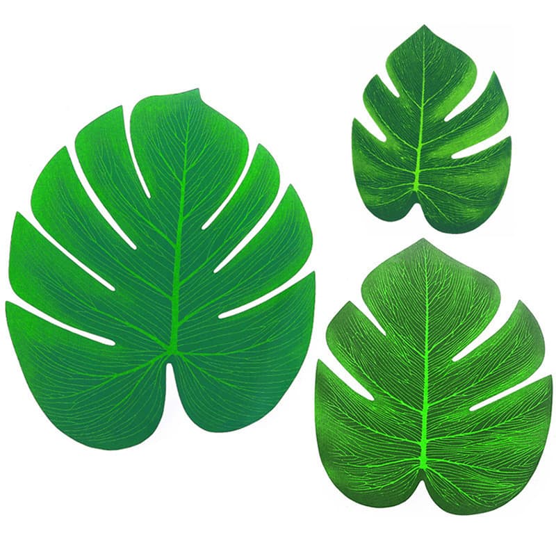 Artificial green leaves Hawaiian table party balloons with palm leaves simulated boneless turtle leaves Monstera deliciosa