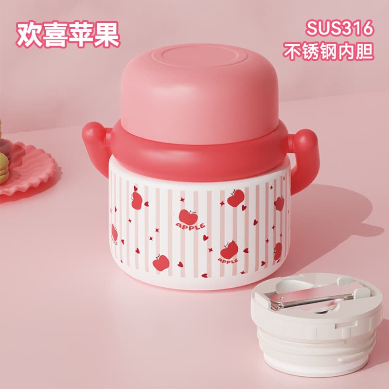 316 Stainless Steel Thermal Food Jar Large Capacity Stylish Insulated Lunch Box for Office Workers with Handle